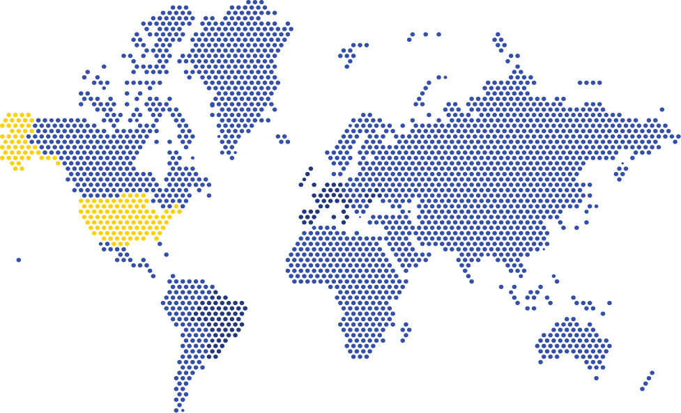 Map of EEUU and Canada